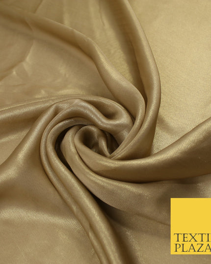 36 COLOURS - Fine Silky Metallic Foil Shimmer Satin Georgette Dress Fabric Drape