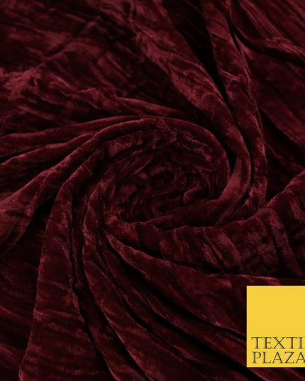 8 COLOURS - Pleated Soft Micro Velvet Fabric Dress Craft Material 45" Wide