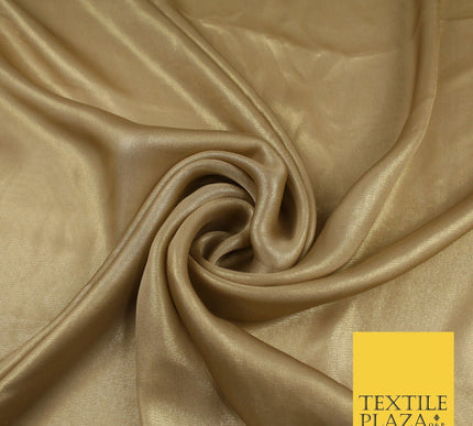 36 COLOURS - Fine Silky Metallic Foil Shimmer Satin Georgette Dress Fabric Drape