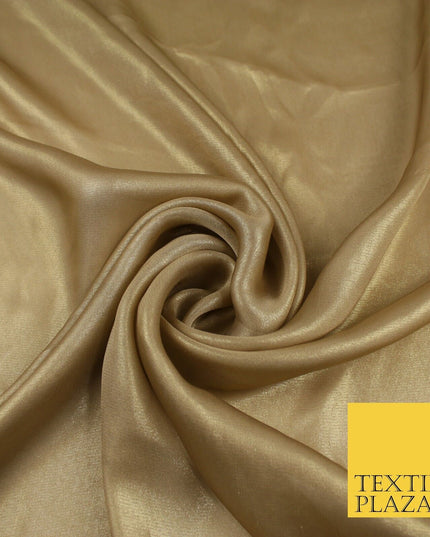 36 COLOURS - Fine Silky Metallic Foil Shimmer Satin Georgette Dress Fabric Drape
