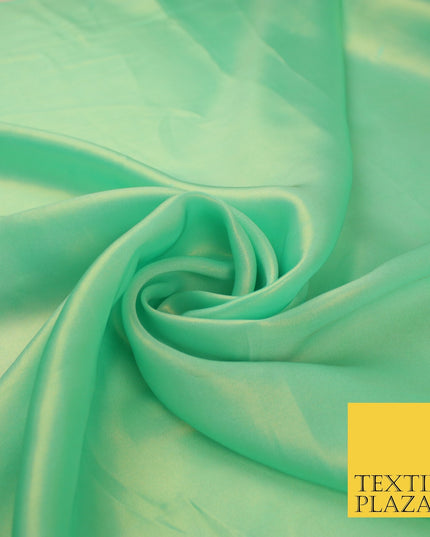 36 COLOURS - Fine Silky Metallic Foil Shimmer Satin Georgette Dress Fabric Drape