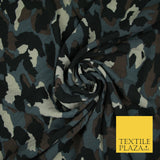 Premium Abstract Animal Mosaic Retro Printed Bubble Crepe Dress Fabric 58" 147cm