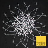 8 COLOURS - Fryetts Luxury Oversized Dandelion Embroidered 100% PURE SILK Fabric