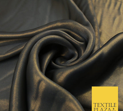 36 COLOURS - Fine Silky Metallic Foil Shimmer Satin Georgette Dress Fabric Drape