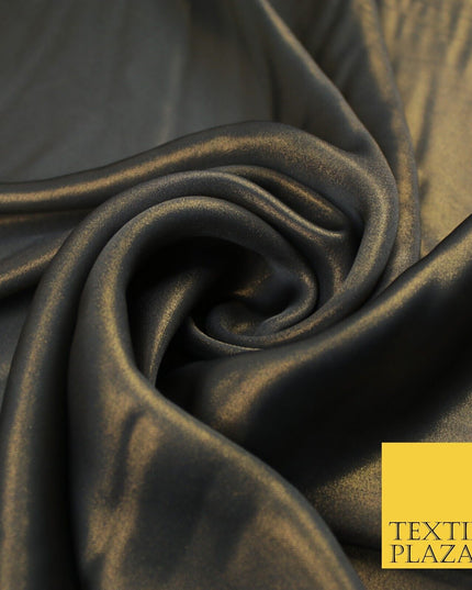 36 COLOURS - Fine Silky Metallic Foil Shimmer Satin Georgette Dress Fabric Drape