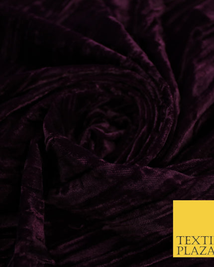 8 COLOURS - Pleated Soft Micro Velvet Fabric Dress Craft Material 45" Wide