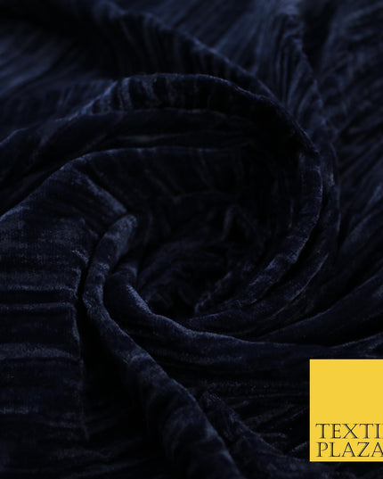 8 COLOURS - Pleated Soft Micro Velvet Fabric Dress Craft Material 45" Wide