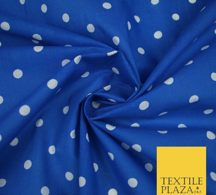 1CM Spotted Polka Dot Printed Poly Cotton Fabric Polycotton Craft Mask 6 COLOURS