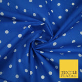 1CM Spotted Polka Dot Printed Poly Cotton Fabric Polycotton Craft Mask 6 COLOURS