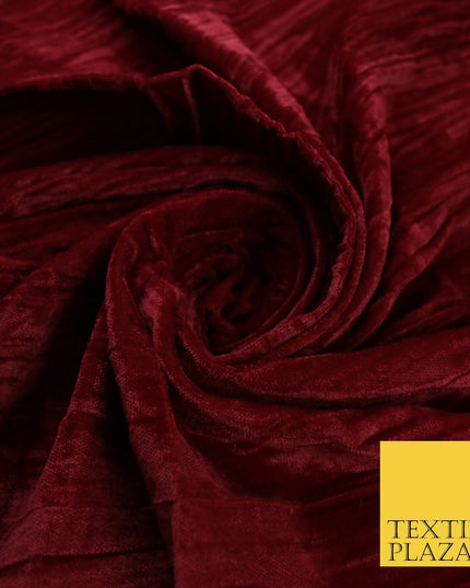 8 COLOURS - Pleated Soft Micro Velvet Fabric Dress Craft Material 45" Wide