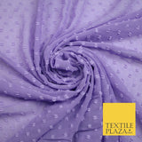 Over 20 COLOURS - Swiss Knot Dot Dobby Sheer Georgette Chiffon Dress Fabric 59"