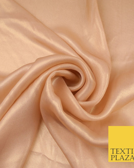 36 COLOURS - Fine Silky Metallic Foil Shimmer Satin Georgette Dress Fabric Drape