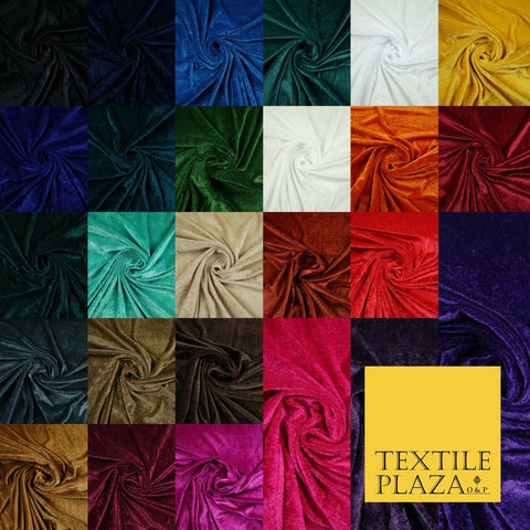 OVER 25 COLOURS Soft Plain Stretch Velvet Velour Fabric Material Dress Craft 58"