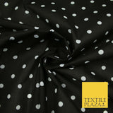 1CM Spotted Polka Dot Printed Poly Cotton Fabric Polycotton Craft Mask 6 COLOURS