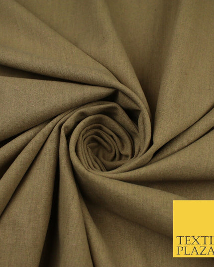 OVER 20 COLOURS - Plain Soft LINEN LOOK 100% Polyester Fabric Dress Craft 54"