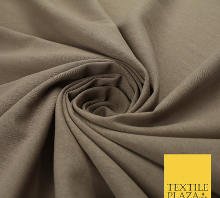 OVER 20 COLOURS - Plain Soft LINEN LOOK 100% Polyester Fabric Dress Craft 54"