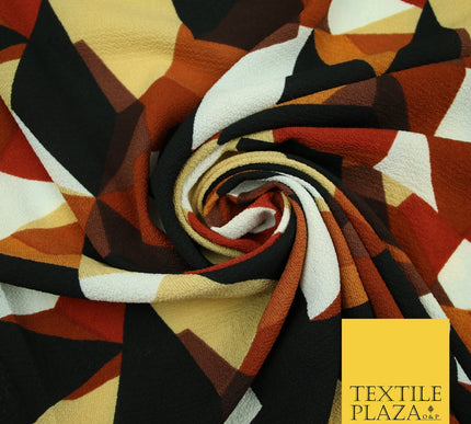 Premium Abstract Animal Mosaic Retro Printed Bubble Crepe Dress Fabric 58" 147cm