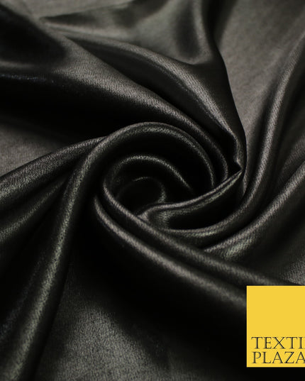 36 COLOURS - Fine Silky Metallic Foil Shimmer Satin Georgette Dress Fabric Drape