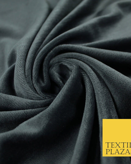 10 COLOURS - Soft Plain Velvet Velour Fabric Stretch Spandex Material - 65"