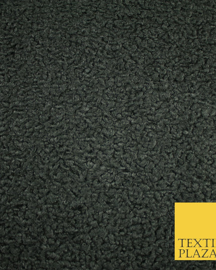 3 COLOURS - Premium Plain Textured Bouclé Sherpa Fur Fabric Material 57"