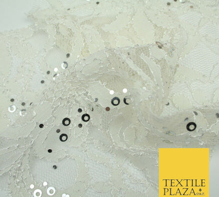 Luxury Floral Ring Sequin Net Corded Lace Bridal Dress Fabric Fashion Craft