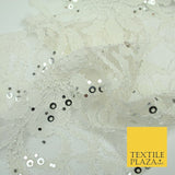 Luxury Floral Ring Sequin Net Corded Lace Bridal Dress Fabric Fashion Craft