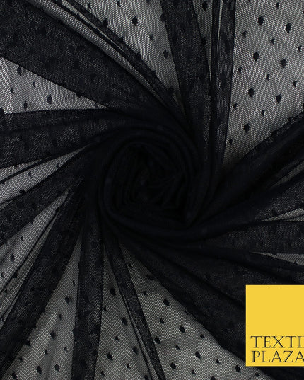 5 COL 4-Way Stretch 5mm Spot Polka Dot Dobby Mesh Net Tulle Dress Fabric60" Wide