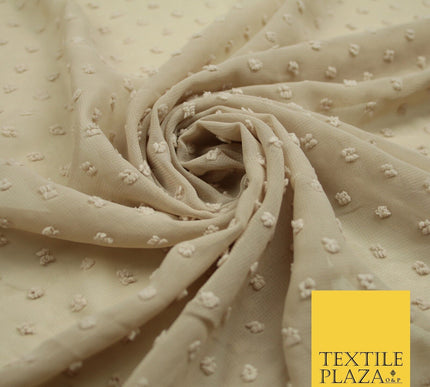 Over 20 COLOURS - Swiss Knot Dot Dobby Sheer Georgette Chiffon Dress Fabric 59"