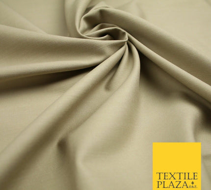 STONE BEIGE Stretch Cotton Drill Fabric Twill Upholstery Uniform Work 57" 7190