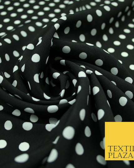 5mm Small Polka Dot Spot Printed Crepe Spotted Dotted Polyester Dress Fabric 58"