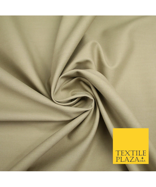 STONE BEIGE Stretch Cotton Drill Fabric Twill Upholstery Uniform Work 57" 7190