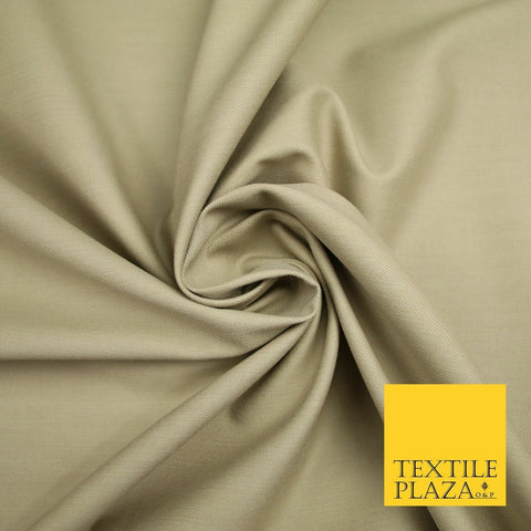 STONE BEIGE Stretch Cotton Drill Fabric Twill Upholstery Uniform Work 57" 7190