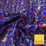 Paisley Swirl Design Embroidered Faux Taffeta Silk Dress Fabric Upholstery 42"