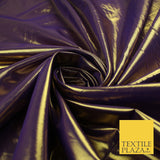 24 COLOURS - Metallic Two Tone Lame Fabric Shiny Mirror Foil Dancewear Costume