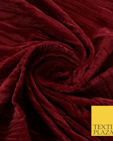 8 COLOURS - Pleated Soft Micro Velvet Fabric Dress Craft Material 45" Wide