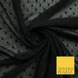 Over 20 COLOURS - Swiss Knot Dot Dobby Sheer Georgette Chiffon Dress Fabric 59"