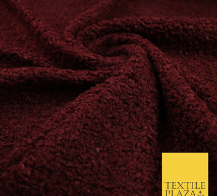 3 COLOURS - Premium Plain Textured Bouclé Sherpa Fur Fabric Material 57"