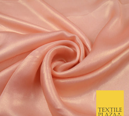36 COLOURS - Fine Silky Metallic Foil Shimmer Satin Georgette Dress Fabric Drape