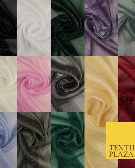 13 COLOURS Premium Dew Drop Crush Organza Bridal Wedding Dance Dress Fabric 57"