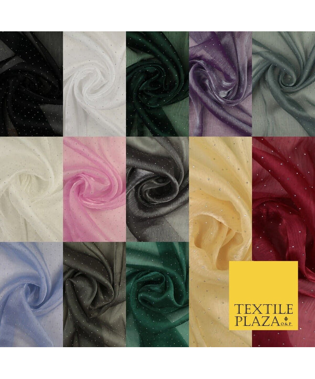 13 COLOURS Premium Dew Drop Crush Organza Bridal Wedding Dance Dress Fabric 57"