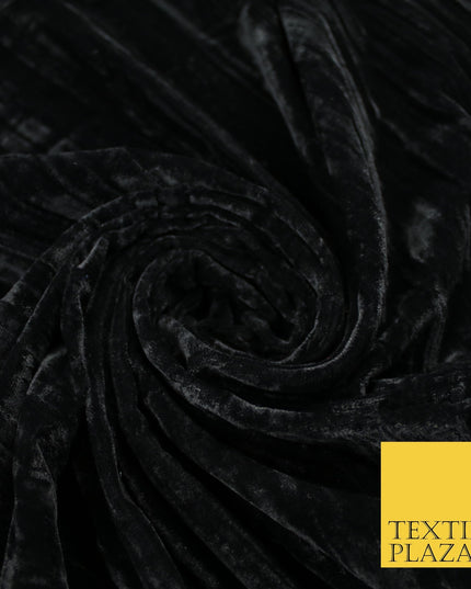 8 COLOURS - Pleated Soft Micro Velvet Fabric Dress Craft Material 45" Wide