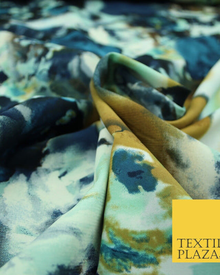 Mix Floral Animal Abstract Printed Fine Crepe Polyester Summer Dress Fabric 58"