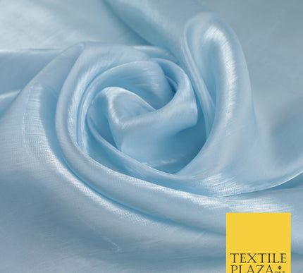 8 COLOURS Soft Glazed Shimmer Sheer Woven Polyester Satin Organza Feel Fabric