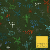 Colourful Palm Tree Forest Leaves Printed Soft Organic Cotton Jersey Fabric 59"