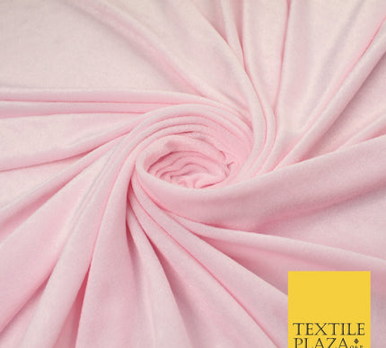 10 COLOURS - Soft Plain Velvet Velour Fabric Stretch Spandex Material - 65"