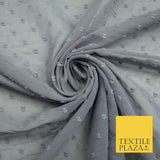 Over 20 COLOURS - Swiss Knot Dot Dobby Sheer Georgette Chiffon Dress Fabric 59"