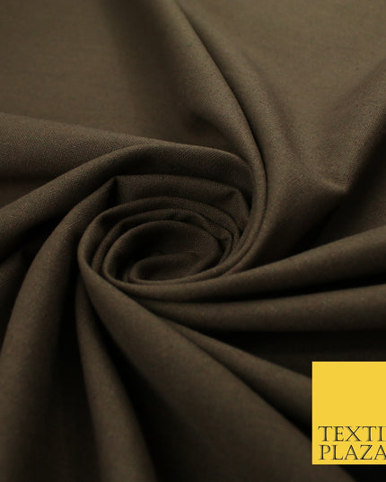 OVER 20 COLOURS - Plain Soft LINEN LOOK 100% Polyester Fabric Dress Craft 54"