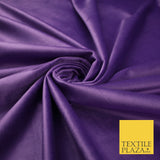 17 COLOURS - LUXURY Plush Plain Stretch Velvet Velour Fabric Material Craft 59"
