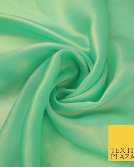 36 COLOURS - Fine Silky Metallic Foil Shimmer Satin Georgette Dress Fabric Drape