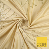 8 COLOURS - Fryetts Luxury Oversized Dandelion Embroidered 100% PURE SILK Fabric